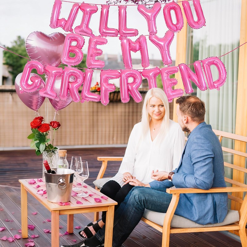 16 Inches Pink 'WILL YOU BE MY GIRLFRIEND' Proposal Letter