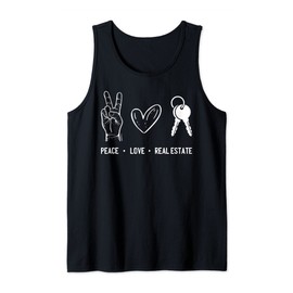 Peace Love Real Estate Realtor Real Estate Agent Investor Tank Top