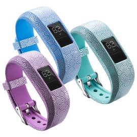 GTHY Compatible With Garmin Vivofit JR/JR 2/Vivofit 3 Bands Repacement,For Kids Boys Girls,Soft Silicone Pattern Adjustable Straps,Wristbands,Watch Band,Lagre&Small (Large, Emo)