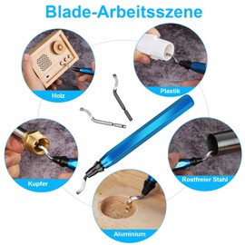 Heeieuk Metal Handle Hand Deburring Tools with 11 Piece Replacement and 5 Diamond File Set for Cutting & Polishing 3D Printer, Plastic, Aluminium and Stainless Steel