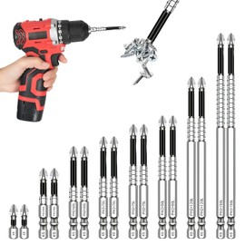 18-Pack K5 Impact Resistant Non Slip Bit, High Magnetic Screwdriver Drill Bit Set, Alloy Steel Anti-Slip Electric Screwdriver Bit Set for Impact Drivers (9pcs*2)