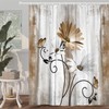 VeiVian Rustic Farmhouse Shower Curtain, Farm Tan Cream Daisy Floral