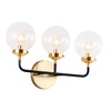 JONATHAN Y JYL9011A Caleb 3-Light 22" Brass Wall Sconce Contemporary