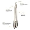 Rösle 12987 Locking Tongs Silicone 11.8 in, Silver