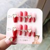Medium Press on Nails Coffin Fake Nails rose red False