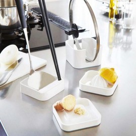 Kitchen Tool Accessory Set: Ladle, Lid Rest, Squeezer, Grater 4-piece White 10ea