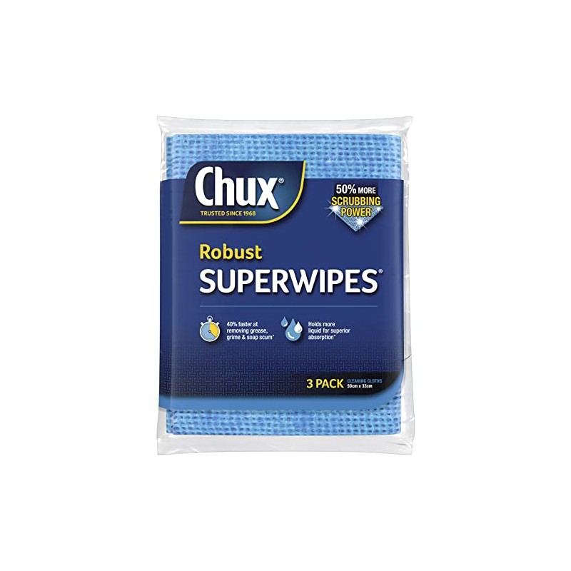 Chux Robust Superwipes Cleaning Cloths, Absorbent, Reusable and Washable Wipes,