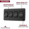 American Technology Components Quad SPST On-Off Switch with Bezel, 12-Volt,