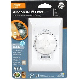 Jasco GE 15068 Indoor In-Wall Auto Shut-Off 30-Minute Timer, White