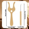 2pcs Lucet Fork & Hook, Wood Big Eye Cord Knitting