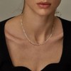 CEKAMA Silver Paperclip Chain Necklace for Women Men 925 Sterling