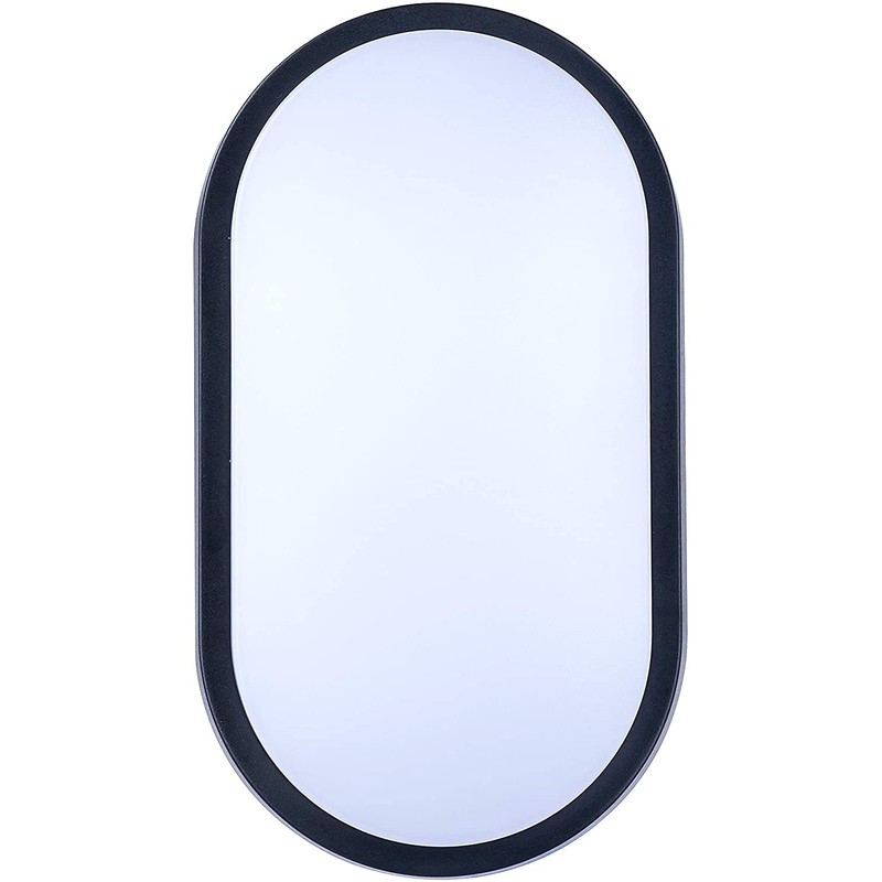 Luceco EBEO10S40-01 Eco Oval Eyelid Bulkhead LED Lighting, Black and