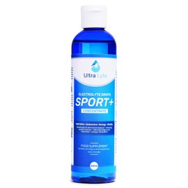 Ultra Lyte Electrolyte Drops Sport+ Concentrate - 240ml Fast Hydration Electrolytes Boost Endurance, Energy – Keto Vegan Friendly Rehydration Liquid Electrolytes for Athletes, Workout - Unflavoured