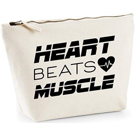 Hippowarehouse Heart Beats Muscle printed make up cosmetic wash bag 18x19x9cm