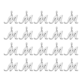 uxcell 100Pcs A-Z Alphabet Charm, Metal Alphabet m Letter Charm Initial Charm Pendant Bead for Necklaces Bracelets Jewelry Making Crafts, Silver