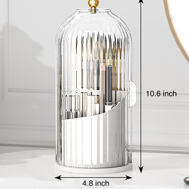Booklov Makeup Brushes Organizer,Cosmetic Storager,360° Rotating Desktop Makeup Tools Holder,Portable