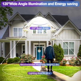 YIQIBRO LED Outdoor Spotlight 50 W, Outdoor Floodlight 5000 lm, Outdoor Spotlight Waterproof IP67, 6500 K Cool White Super Bright Outdoor Spotlight LED Window Launcher for Warehouse, Garden, Garage