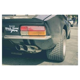 Terror Black Metal Car Sticker, Car Sticker, White