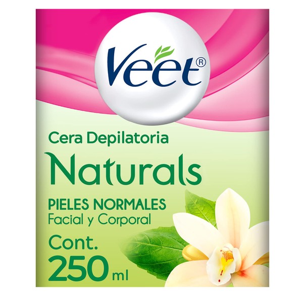 Veet Naturals Cera depilatoria para Piel Normal tarro de 250 ml