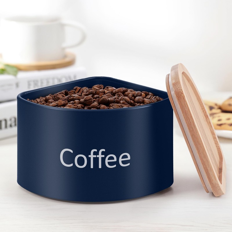 EHC Tea Coffee Sugar Canister Set, Set of 3 Stackable