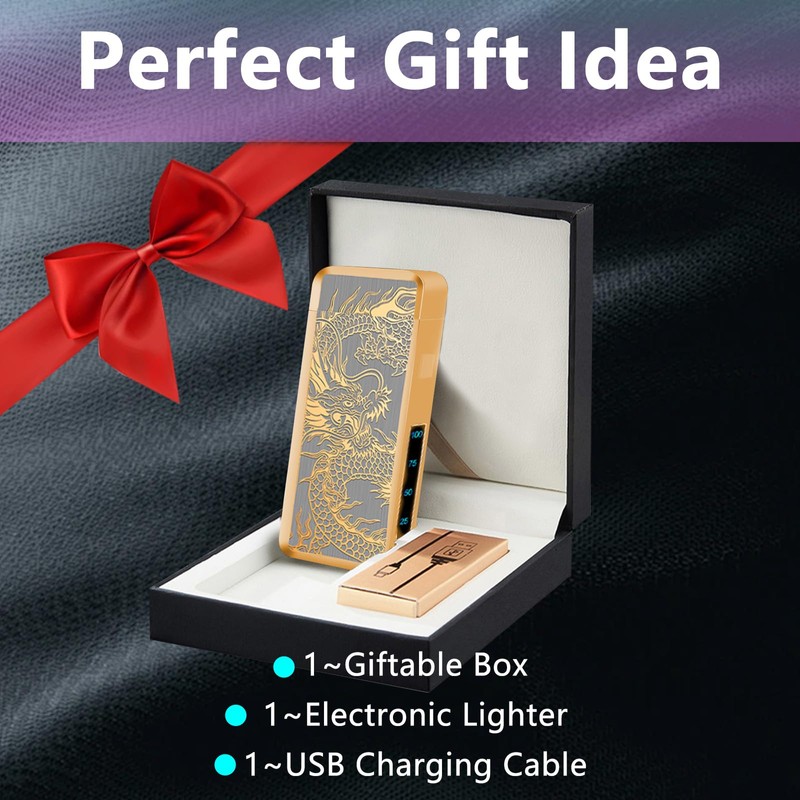 TIKIUKI Electric Rechargeable Big Flame Arc Lighter Type-C Plasma Windproof