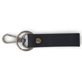 The Antiq Premium Leather Valet Keychain with Belt Loop Attachment for Easy Access Stylish and Functional Tactical Clip, Black, 4*1 inches