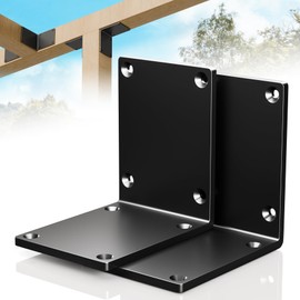 MooxHAI 2 PCS 8"x8"x6" Heavy Duty Steel Corner L Brackets | 90 Degree Angle Bracket for Wood | 8x8 Post to Beam Connector Thickness 1/4"(6mm) | for Wood Shelves,Furniture | Max Load 300lbs