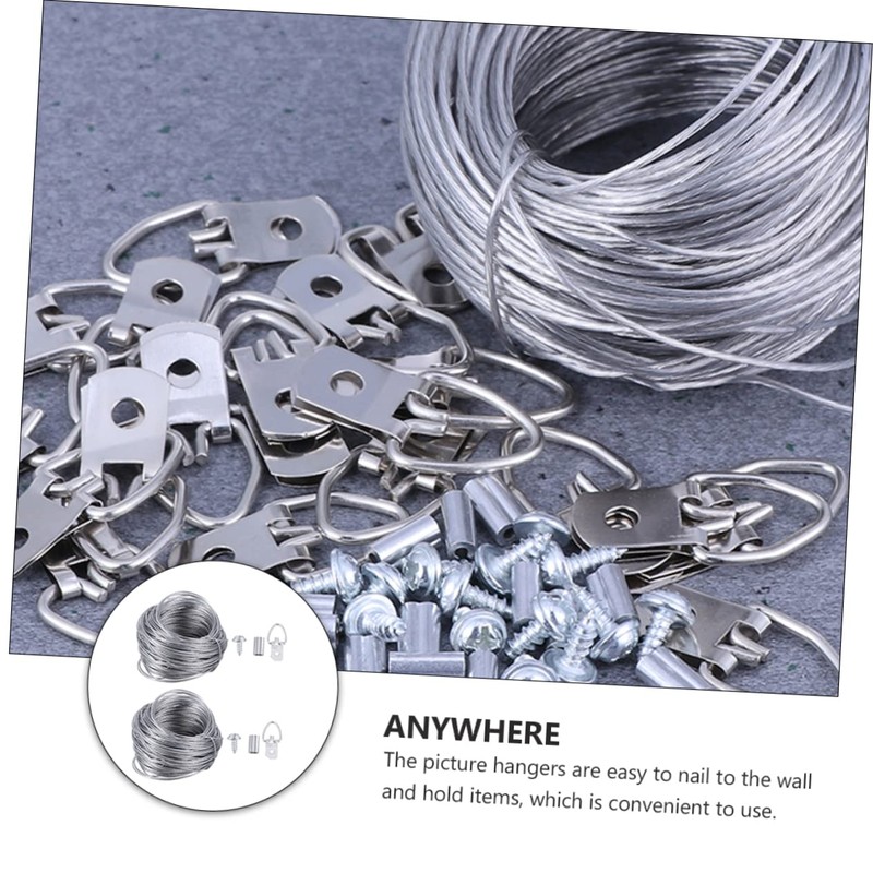 Vaguelly 2Sets Picture Frame Hanging Kit Wire Rope with Hanging