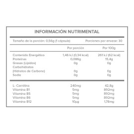 Carnitina Fibra Y Complejo B 30 Cpsulas 560 Mg Naturex Sin Sabor