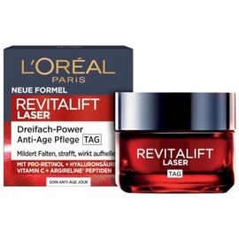 L'Oréal Paris Anti-Ageing Day Cream with Triple Power for Women, with Pro-Retinol, Hyaluronic Acid and Vitamin C - Against Wrinkles, Firming Moisturiser, Revitalift Laser 1 x 50 ml