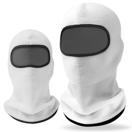 LONGKING Balaclava, Ski Mask, Balaclava for Men and Women, UV Protection, Windproof, Warm, Motorcycling, Snowboarding for Cycling, Outdoor Sports, Thicker White