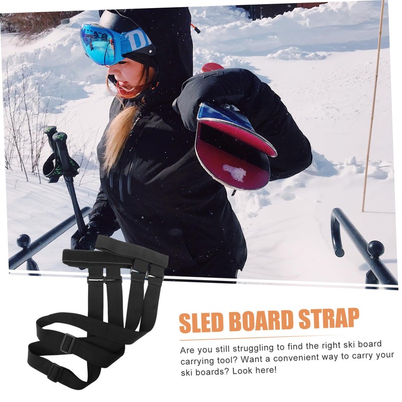 Kisangel 1pc Adjustable Ski Board Carrying Strap Portable Snowboard for