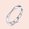 Rockyu 925 Silver Matching Ring, Pink Gold, Silver, Mobius Design,