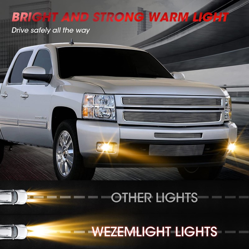 WEZEMLIGHT Fog Light Assembly Replacemen For 2003-2007 Chevy Silverado 2002-2006