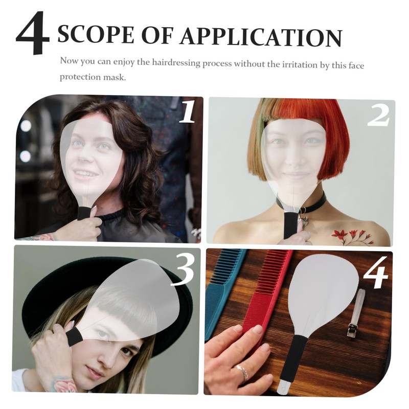 Baluue 4Pcs Hairdressing Shield Portable Mask for Hair Cutting Slip