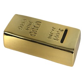 Gold Bar Bank Coin Saving Money Ceramic Novelty Gift