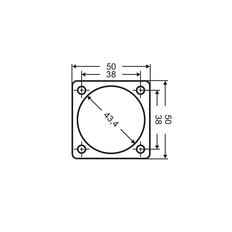 as – Schwabe Built-in Socket - 50 x 50 mm