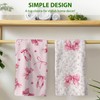 PIUFAM Pink Bow Kitchen Towels, Bow Hand Towels for Bathroom,