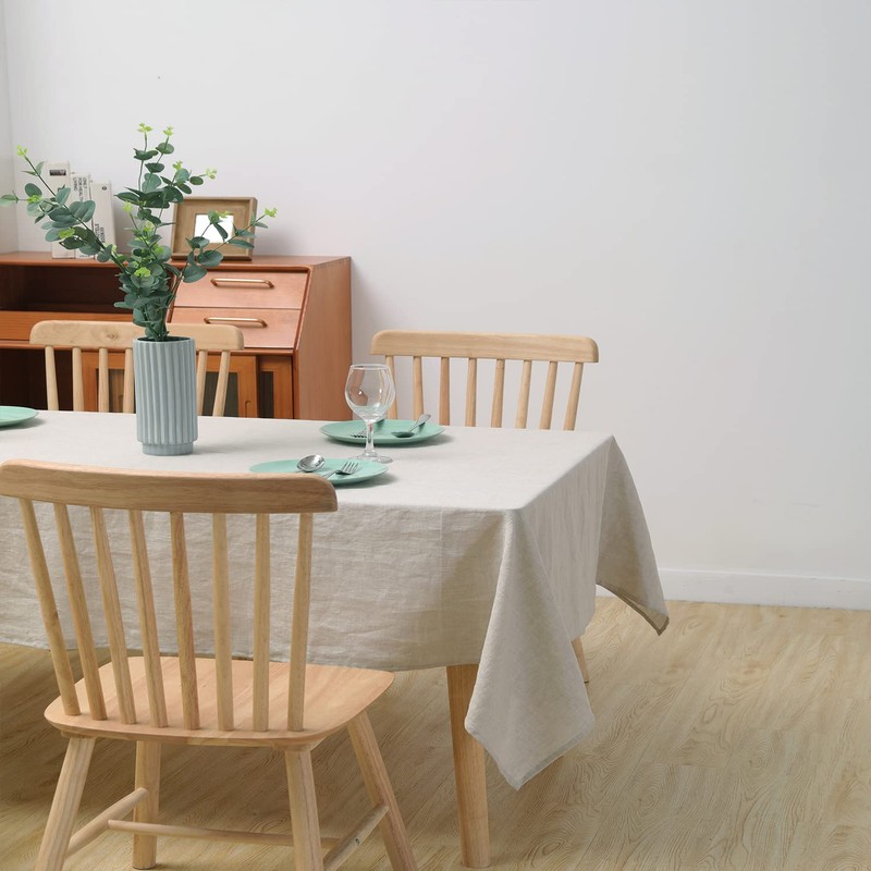 CHUFFED 100% Linen Tablecloth, Rectangular Tablecloth, High-Quality Linen Fabric Tablecloth