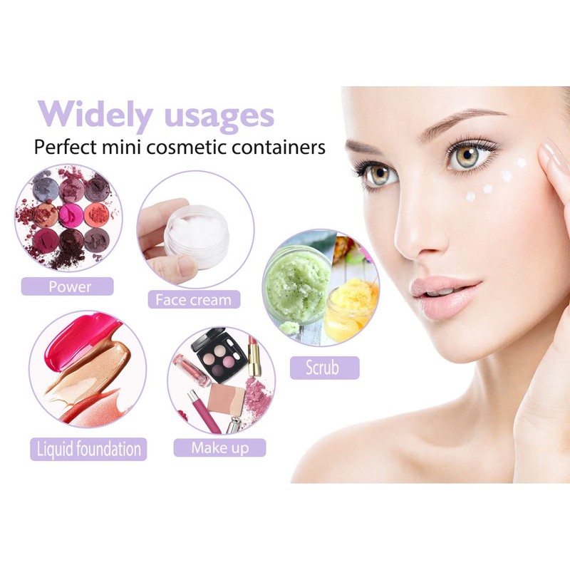 3 Gram Containers With Lids, Tiny Sample Jars for Cosmetics,