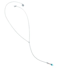 Sterling Silver and Blue Topaz Gemstone Lariat Necklace, Gifts For Her, Women, Mum, Daughter, Girlfriend, Partner