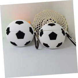 Gatuida 2pcs Wireless Football-Shaped Earphone Cover Compatible Lightweight Protective Sleeve Carabiner for Easy Carrying Unique Design for Fashionable Storage