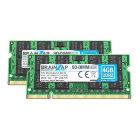 BRAINZAP 8 GB DDR2 RAM SO-DIMM PC2-5300S 2Rx8 667 MHz 1.8 V CL6 Notebook Laptop Memory Module (2 x 4 GB)
