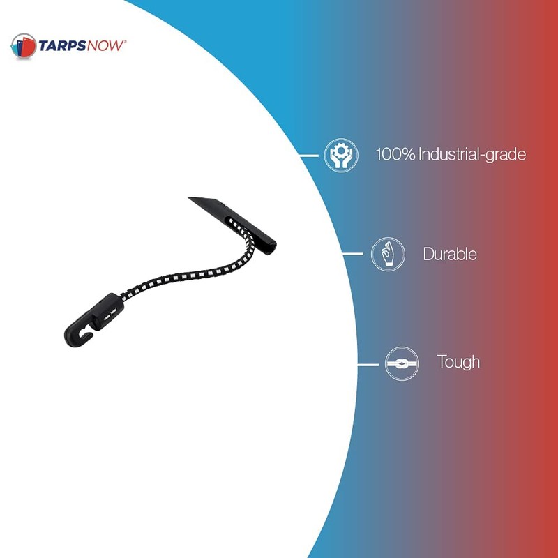 Tarps Now 12” Bungee Cords with Adjustable Loop End -