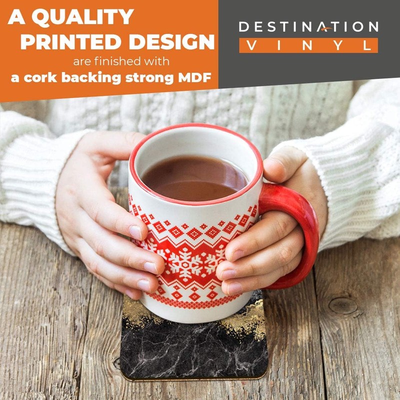 Great Coasters (Set of 2) Square/Glossy Quality Coasters/Tabletop Protection for