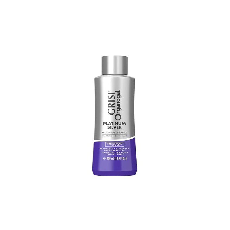 Organogal Grisi, Shampoo Silver para canas y cabellos claros, 400