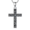 MISTBEE Cross Necklace Sterling Silver Filigree Double Cross Pendant Necklace