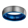 TRUMIUM 6mm Tungsten Ring I Love You for Men Women