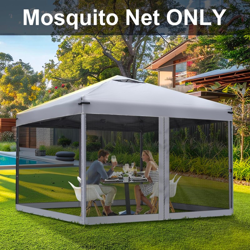 Canopy Mosquito Net for 10x10 Pop up Canopy Gazebo Tent,