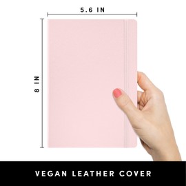 PAPERAGE Dotted Journal Notebook, (Blush), 160 Pages, Medium 5.6 in x 8 in - 100 GSM Thick Paper – Hardcover Journaling Notebook for Work, School & Bullet Journaling